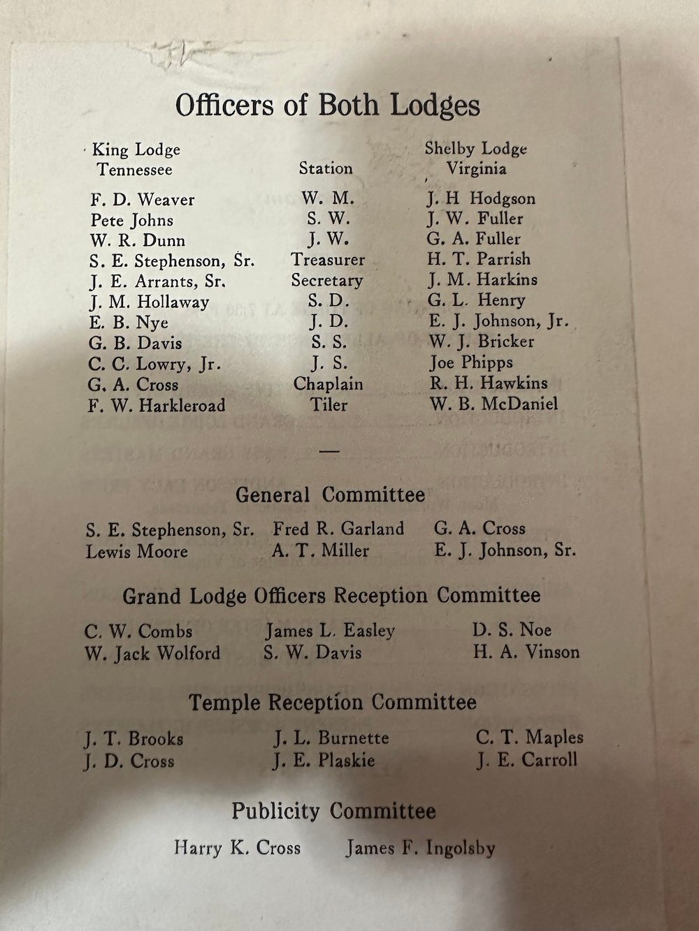 Photo from The Early Origins of King Lodge No. 461