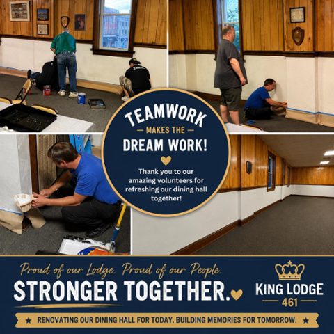 There is something special about rolling up your sleeves and working side by side with your brothers. Fellowship is not built by simply having your name on the membership roll. It is built through shared meals, degree work, conversations, laughter, and days like today where everyone comes together t