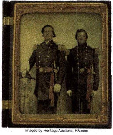 Tintype of Major James Templeton and Lt. Col. Robert D. Lilley in Confederate uniform, about 1863