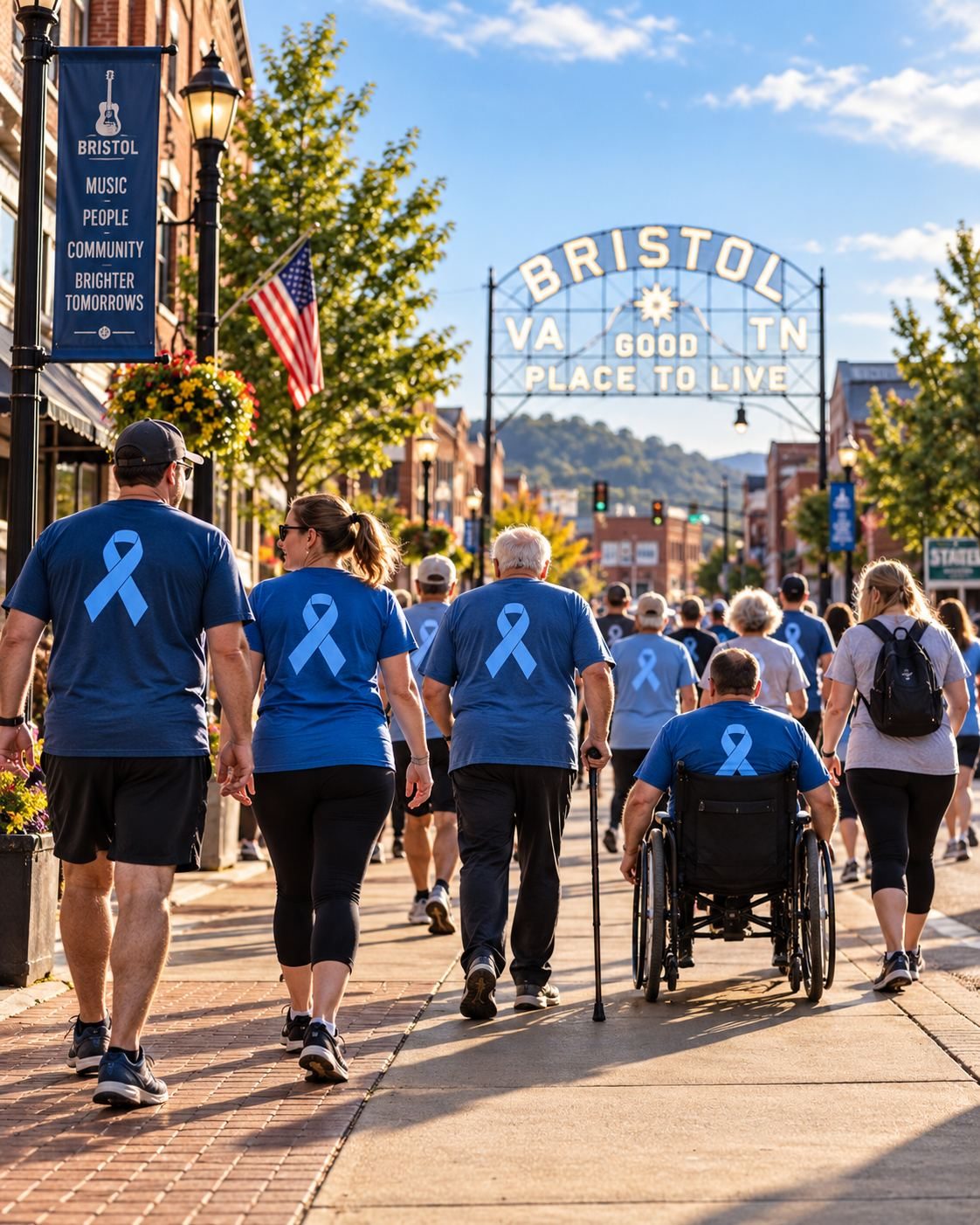 Walkers at the Steps for Parkinson's community walk