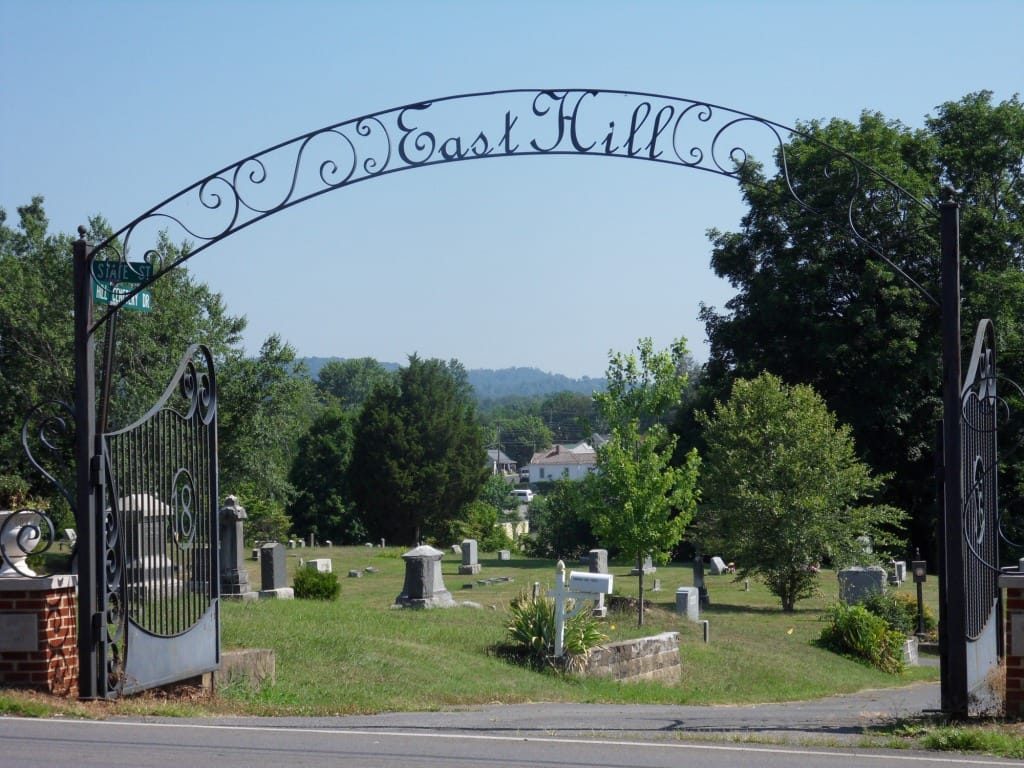 Entrance gate of East Hill Cemetery in Bristol, Tennessee