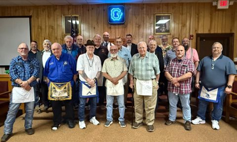 Congratulations to Bro. Chuck Fulwider on becoming a Master Mason tonight. Thanks to all the lodges who came out to join us. Great food, great fellowship.